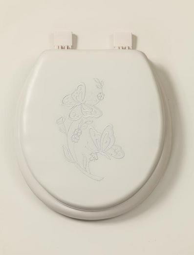 Photo 1 of **missing hardware*** Embroidered Soft toilet Seat