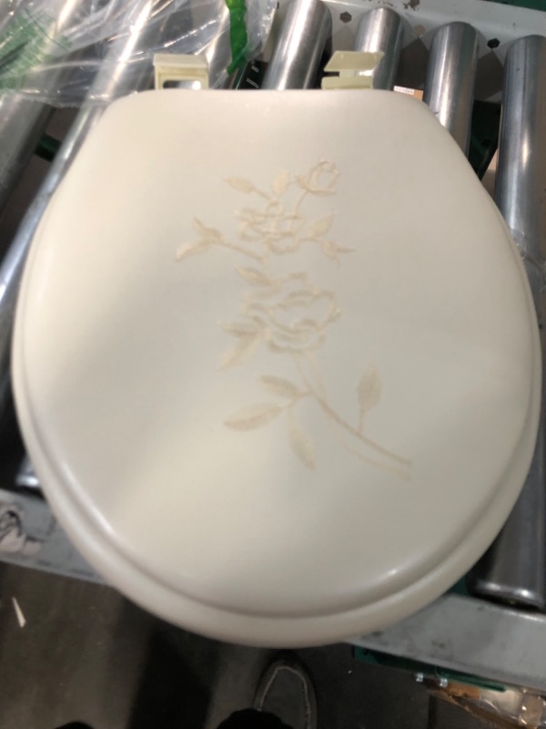 Photo 3 of **missing hardware*** Embroidered Soft toilet Seat