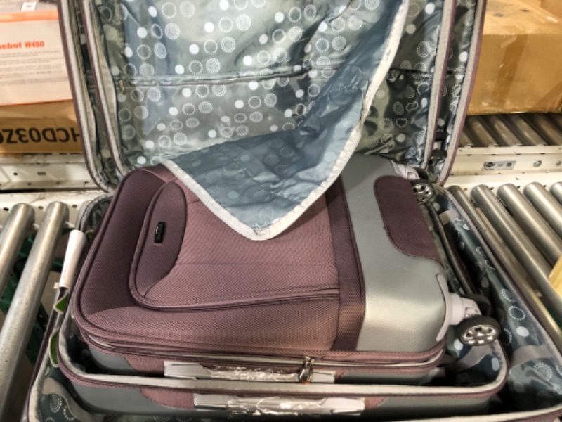 Photo 2 of Rockland Rome Hybrid Spinner Wheel Luggage Set, Lavender, 3-Piece (20/24/28) 3-Piece Set (20/24/28) Lavender