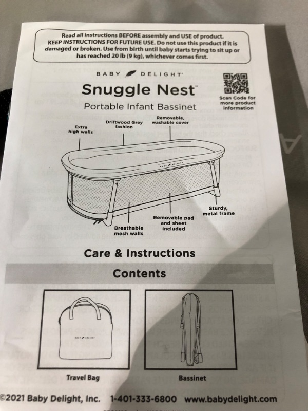 Photo 1 of Baby Delight Snuggle Nest Bassinet | Portable Baby Bed | for Infants 0 – 5 Months | Driftwood Grey
