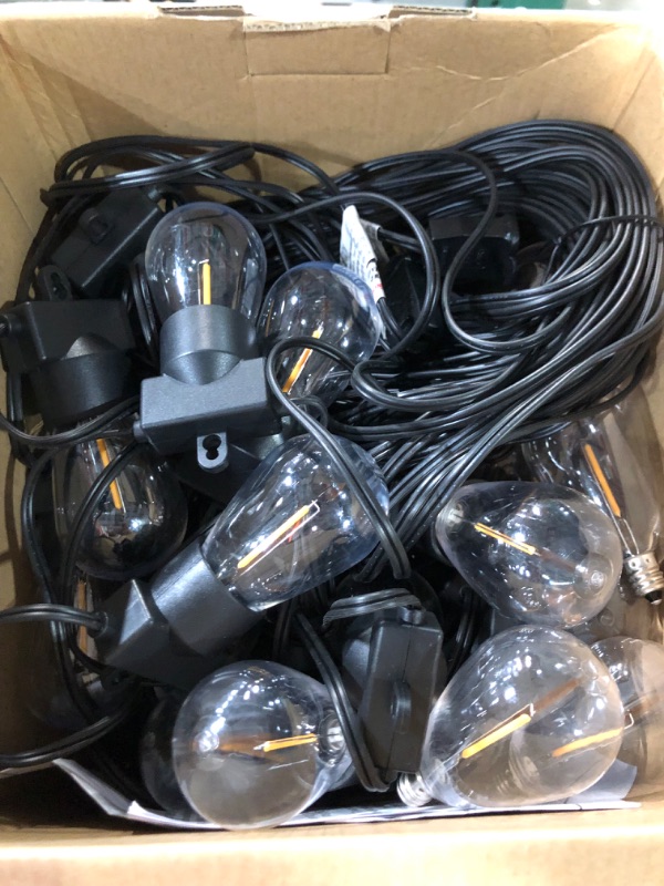 Photo 2 of Aialun 150FT LED Outdoor String Lights,  Black 2200K S14 150FT