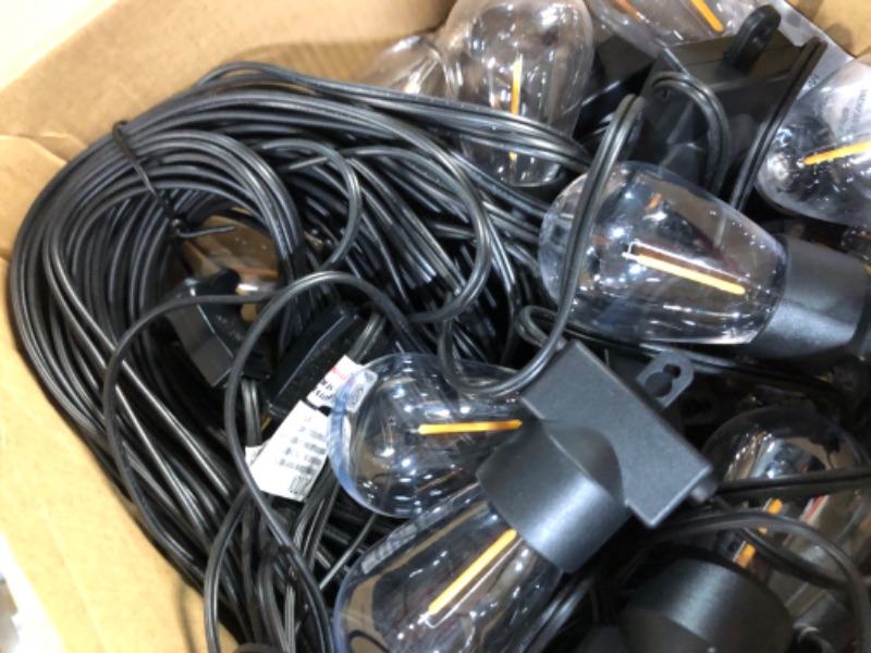 Photo 3 of Aialun 150FT LED Outdoor String Lights,  Black 2200K S14 150FT