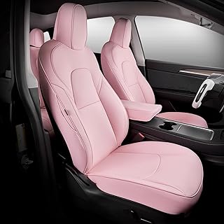 Photo 1 of (USED) Maysoo Tesla Model 3 Seat Covers Nappa Leather , for Tesla Model 3 2023 - 2017 (Full Set)PINK AND  BLACK