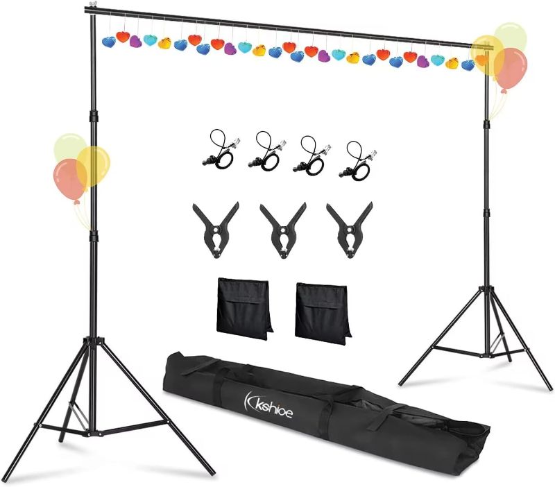 Photo 1 of Backdrop Stand 6.5x10ft Adjustable Photo Backdrop Stand kit