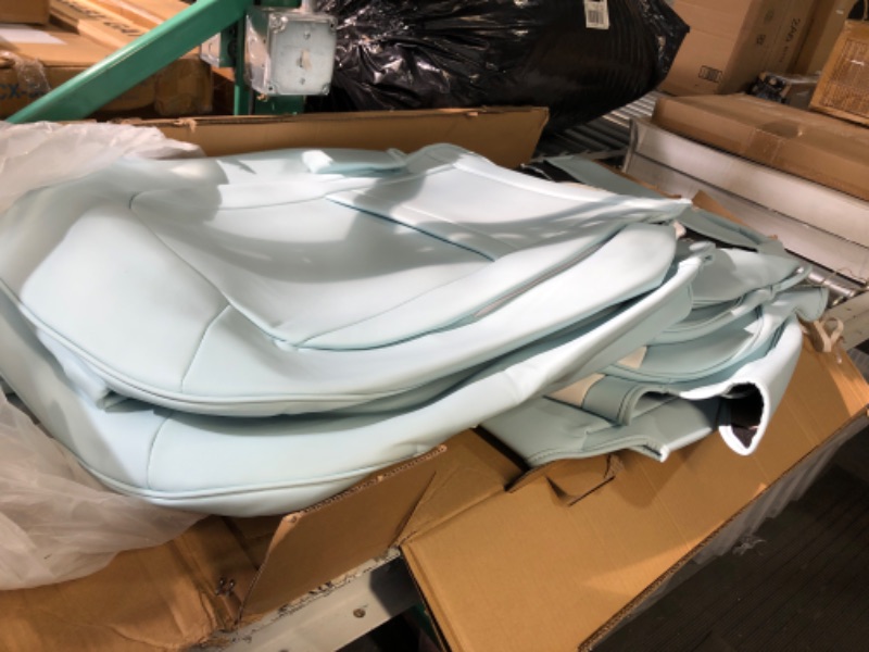 Photo 4 of ***USED - MISSING PARTS - SEE NOTES***
Xipoo Seat Cover Compatible with Tesla Model Y  2020 2021 2022 2023(Eggshell Blue+White- 12 Pcs)