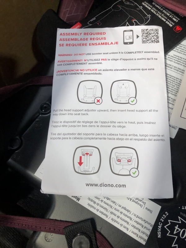 Photo 1 of Diono Monterey 2XT Latch 2 in 1 High Back Booster Car Seat