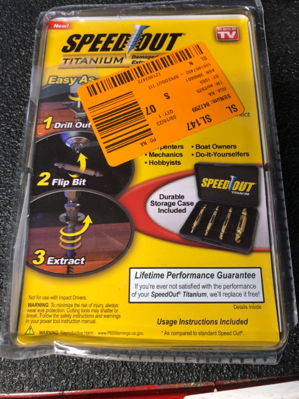 Photo 3 of (Used) Speed Out Titanium Damaged Screw Extractor Kit, 4 Piece Set