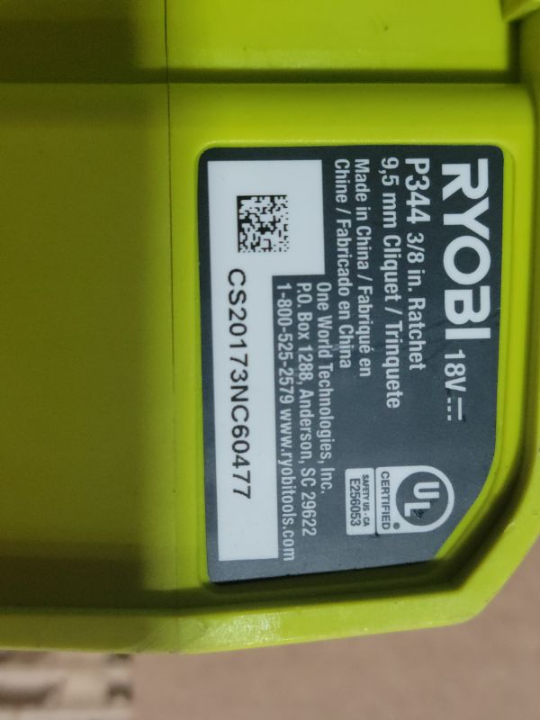 Photo 4 of **SEE NOTES/NON-REFUNABLE/FOR PARTS**
RYOBI P344 18V ONE+ 3/8-inch 4-Position Lithium Ion Compact Rotating Power Ratchet (Tool-Only, Battery & Charger Not Included)