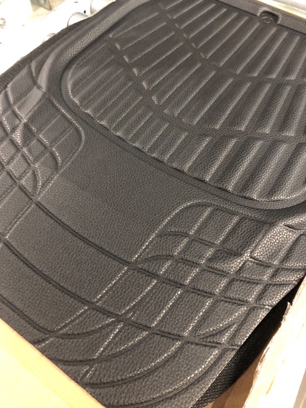 Photo 3 of CAR PASS Leather Car Floor Mats -3D Waterproof All Weather Season, Universal Trim to Fit & Anti-Slip Burr Bottom Safety 