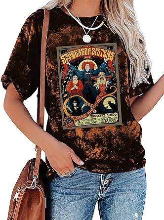 Photo 1 of **STOCK PHOTO IS A REFERENCE ONLY** Halloween T Shirt Women Sanderson Letter Print Graphic T-Shirt Hocus Pocus Tees Tops