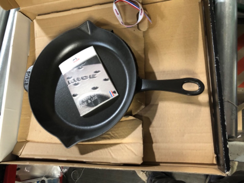 Photo 3 of **DAMAGED** READ NOTES AND SEE PICS BELOW** Staub Cast Iron 10-inch Fry Pan - Matte Black, Made in France