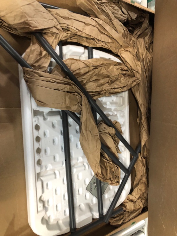 Photo 1 of **DAMAGED-SEE COMMENTS** Lifetime 80251 Adjustable Folding Laptop Table TV Tray, 26 Inch, White Granite White Granite 26 Inch Tray
