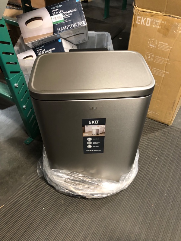 Photo 4 of * used * see images for minor damage * 
Amazon Basics 30L Dual Bin Soft-Close Trash can with Foot Pedal - 