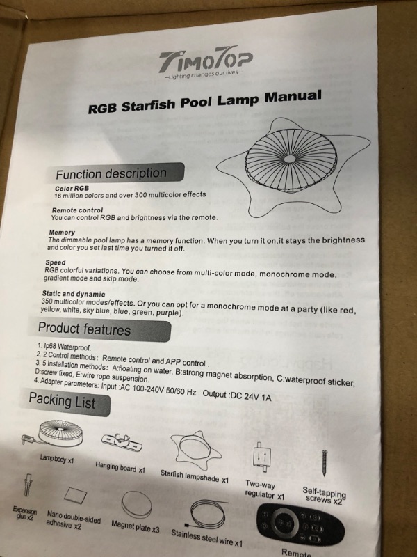 Photo 3 of (2023 Upgraded) LED Pool Lights 15W -Smart APP and Remote Control, RGB Dimmable Above Ground Pool Lights with Music Sync and Timer Function, IP68 Waterproof Swimming Pool Light with 26.3ft Cord 1 PACK-A