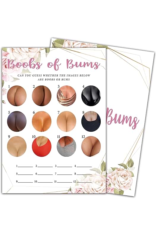 Photo 1 of 5pk-Boobs Or Butts Baby Game - Spring Floral
