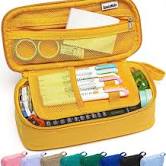 Photo 1 of Canvas Pencil Case Pouch Bag - Holds 50-100 Pencils - Large YELLOW