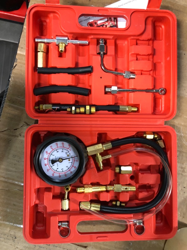 Photo 2 of Fuel Pressure Gauge,TU-114 Fuel Injector Pump Pressure Tester,0-140PSI Fuel Injector Injection Pump Pressure Tester Gauge Kit Car Tools with Gauge Tester Kit Gas Oil Pressure Tools for Cars and Trucks