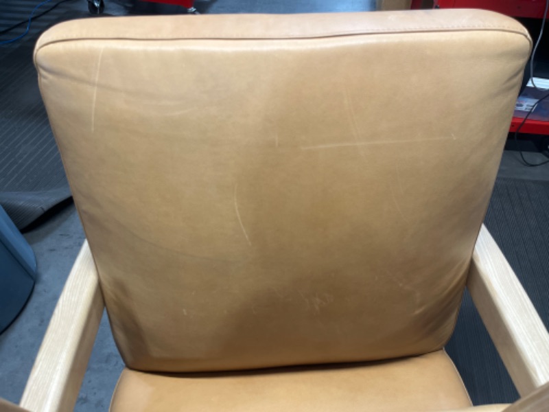 Photo 6 of * used * see all images *
MODERN LEATHER ACCENT ARMCHAIR WITH FOOTSTOOL