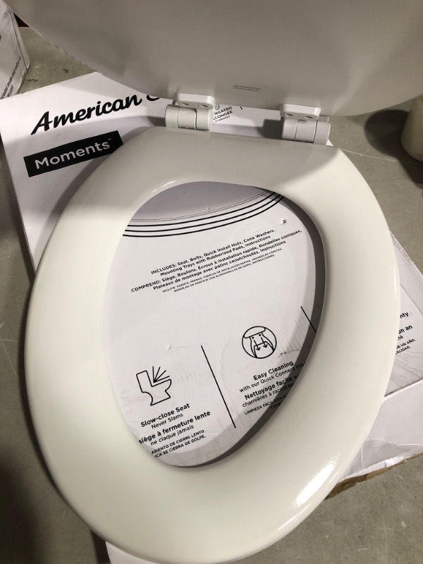 Photo 2 of * used item * good condition *
American Standard Moments Wood White Elongated Soft Close Toilet Seat