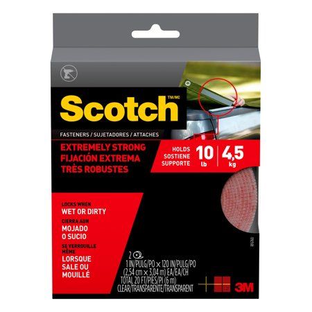 Photo 1 of 3M Scotch RF6760 Extreme Fasteners, Clear, 1' X 10 Ft