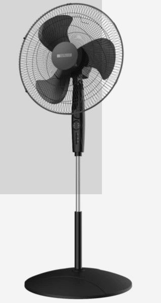 Photo 1 of Utilitech 18-in 3-Speed Indoor Black Oscillating Pedestal Fan with Remote