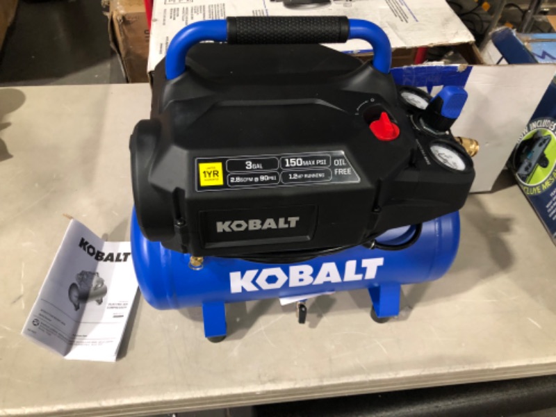 Photo 2 of **PARTS** **NO POWER** Kobalt 3-Gal Portable 150-PSI Electric Hot Dog Air Compressor