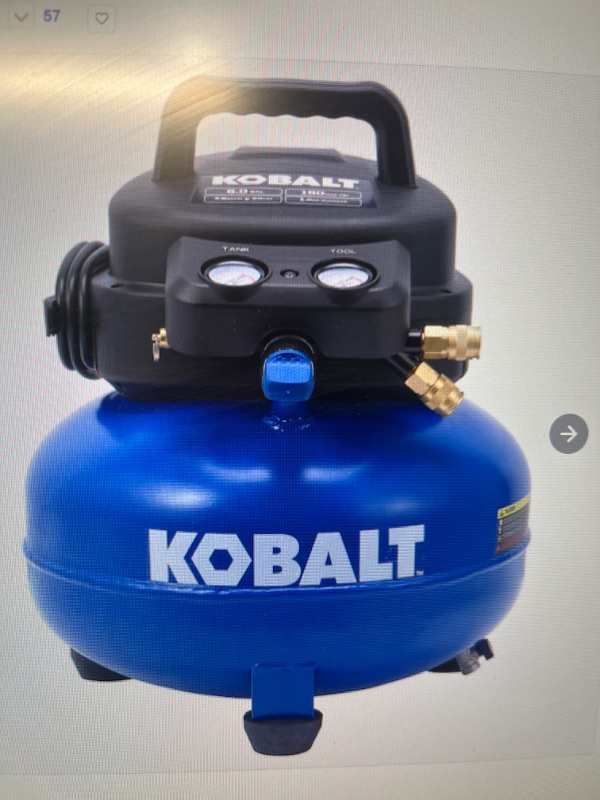 Photo 1 of Kobalt 6-Gallons Portable 150 Psi Pancake Air Compressor