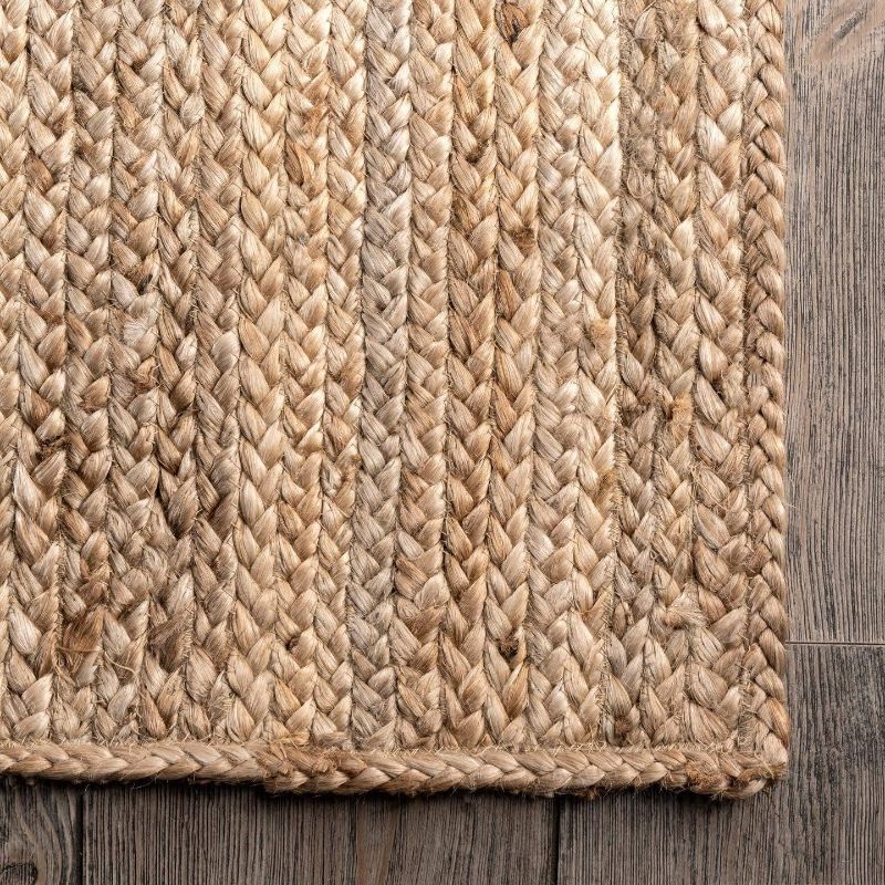 Photo 1 of allen + roth Jute 96 X 126 INCHES  Woven Jute Khaki Indoor Solid Area Rug