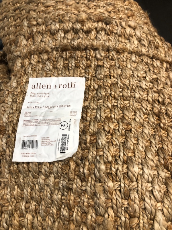 Photo 2 of allen + roth Jute 96 X 126 INCHES  Woven Jute Khaki Indoor Solid Area Rug