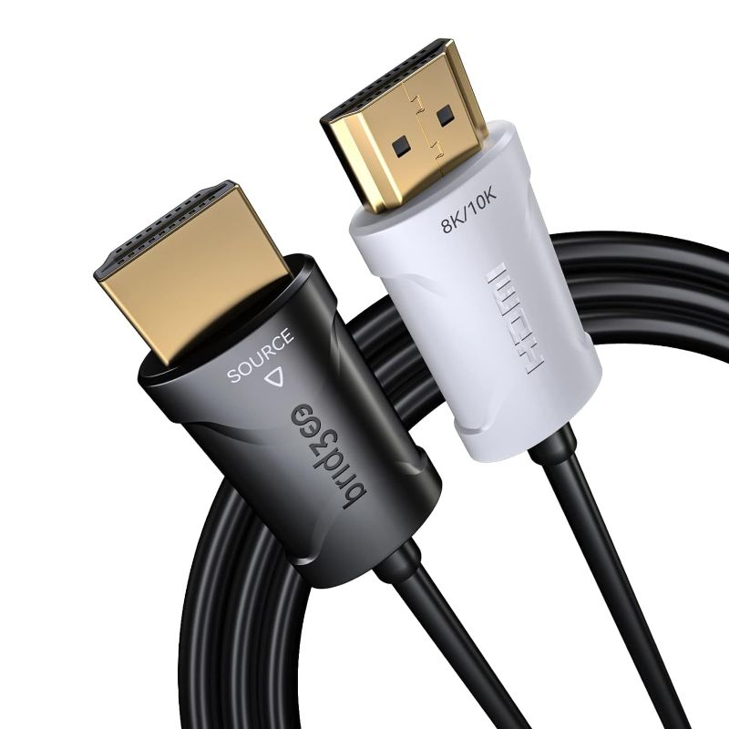 Photo 1 of BRIDGEE HDMI 2.1 Cable [Certified] 50ft, 48Gbps Ultra High Speed Fiber Optic HDMI Cable(8K@60Hz,4K@120Hz), Support eARC,HDCP 2.3,Dolby Atoms,Compatible with PS5,Blu-ray Player,8K TV