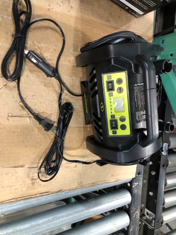 Photo 1 of Auto Joe ATJ-AIR1-HYB Hybrid 12-Volt/120-Volt AC High Volume Tire Inflator/Deflator, w/Digital Pressure Gauge, Tire Air Chuck Adaptor, Sports Pin, General Inflatable Valve, & Auto Shut Off Original Green