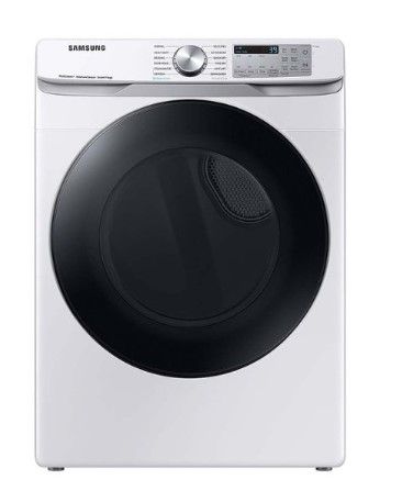 Photo 1 of Samsung - 7.5 Cu. Ft. Stackable Smart Gas Dryer with Steam Sanitize+ - White(SEE NOTES)