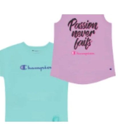 Photo 1 of Champion Girls 2-Pack Active Wear UPF 30 Moisture Wicking T-shirts 4