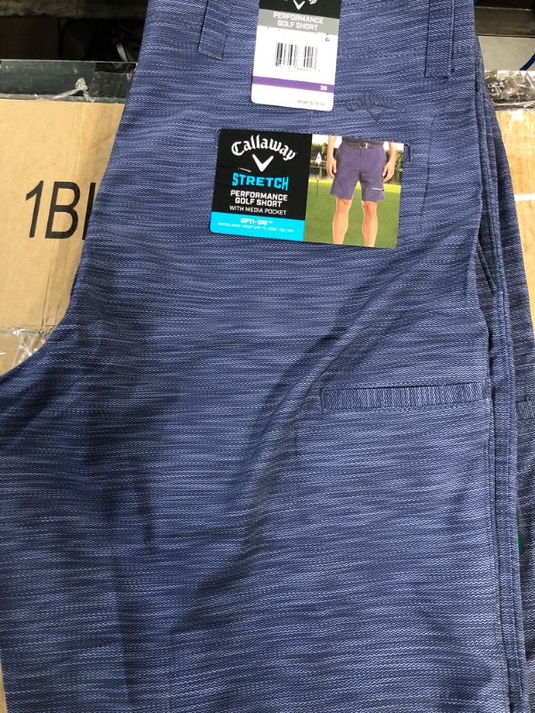 Photo 2 of Callaway Stretch Performance Golf Short with Media Pocket (Peacoat 36)