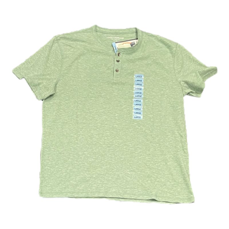 Photo 1 of Lucky Brand Men's Short Sleeve Henley Three Button Tee (Frosty Spruce, L)