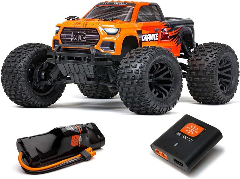 Photo 1 of ARRMA RC Truck 1/10 Granite 4X2 Boost MEGA 550 Brushed Monster with Battery Orange