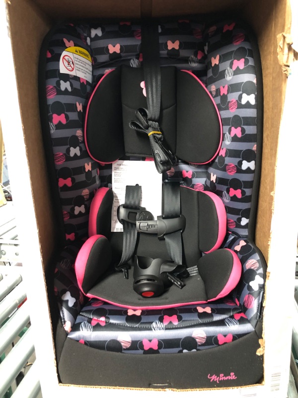 Photo 2 of Disney Baby Jive 2 in 1 Convertible Car Seat,Rear-Facing 5-40 pounds and Forward-Facing 22-65 pounds, Minnie Stripes