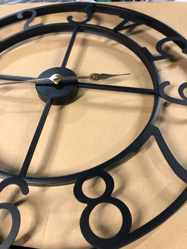 Photo 2 of (USED) Large Wall Clock, 24 Inch Metal Wall Clock for Livi20042ng Room Decor