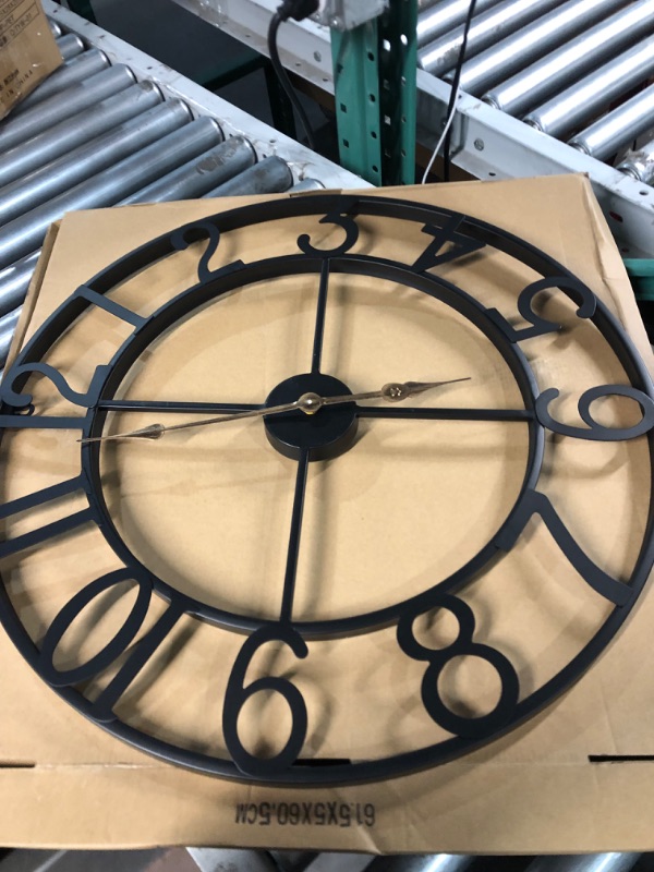 Photo 6 of (USED) Large Wall Clock, 24 Inch Metal Wall Clock for Livi20042ng Room Decor