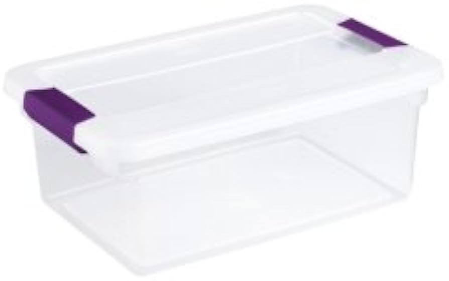 Photo 1 of *SEE NOTES* Sterilite 15 Quart ClearView Latch Storage Container With Sweet Plum Handles