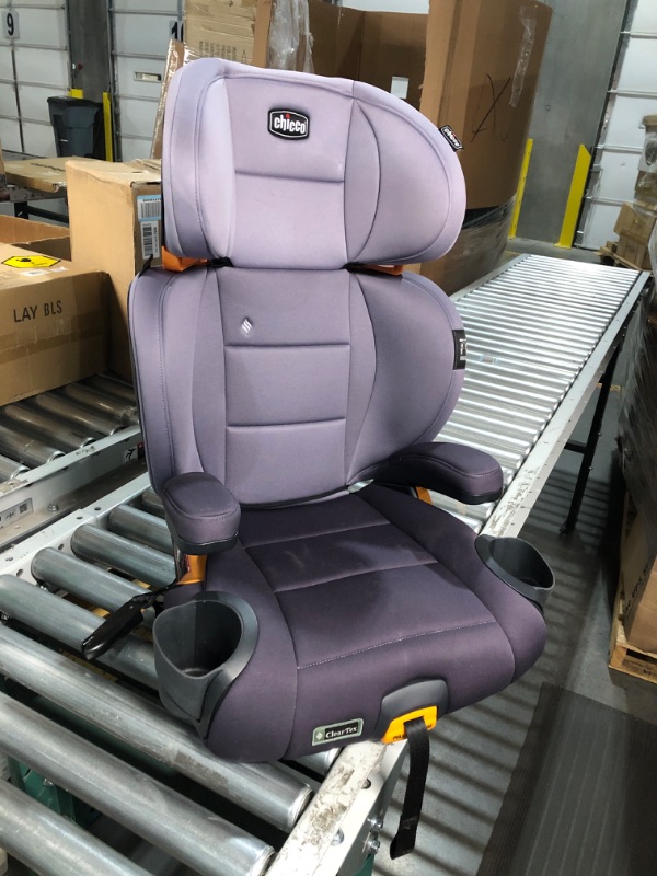 Photo 2 of (USED) Chicco KidFit ClearTex Plus 2-in-1 Belt-Positioning Booster Car Seat,Lilac/Purple KidFit Plus with ClearTex® No Chemicals