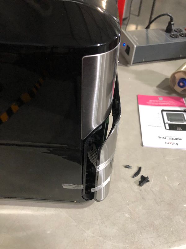 Photo 9 of ***MAJOR DAMAGE - HANDLE AND FRONT PANEL BROKEN - SEE PICTURES - POWERS ON***
Instant Vortex Plus Air Fryer Oven 7 in 1 with Rotisserie, 10 Qt