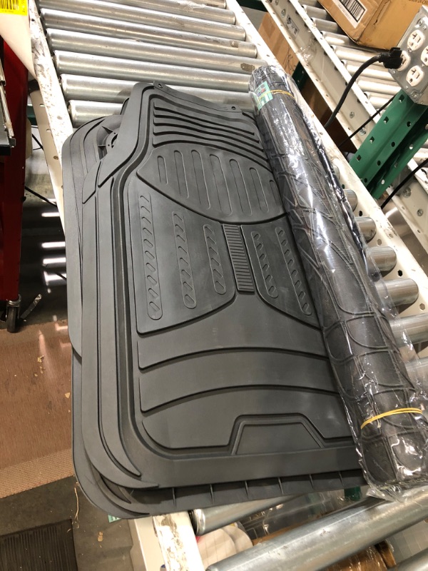 Photo 2 of FH Group Monster Eye Full Set Rubber Floor Mats w. Trimmable Vinyl Trunk Liner/Cargo Mat Black- Fit Most Car, Truck, SUV, or Van (Black) F11313- F16403