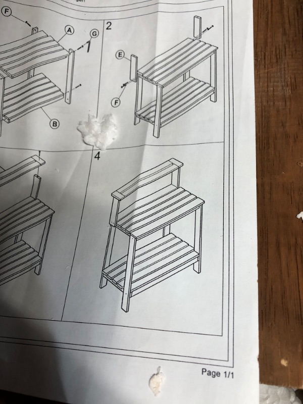 Photo 3 of [FOR PARTS, READ NOTES]
Furinno FG17478 Tioman Outdoor Patio Furniture Hardwood Potting Bench, Natural