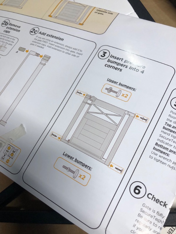 Photo 5 of *SEE PHOTOS FOR DAMAGE* Safety 1st Easy Install Modern Farmhouse Gate, White