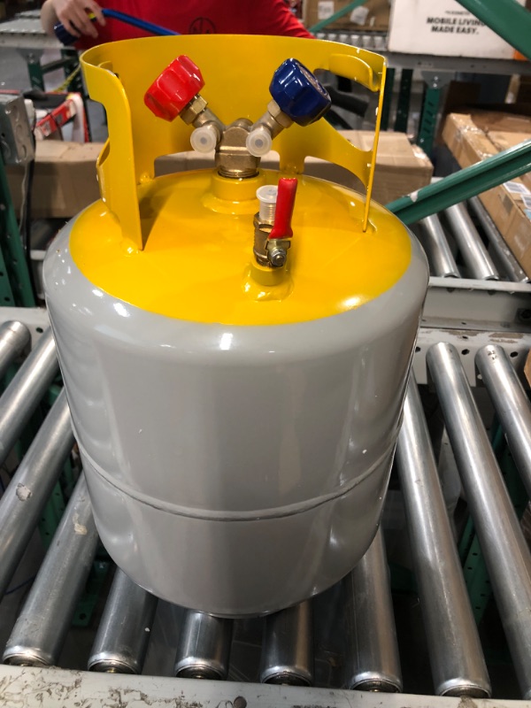 Photo 2 of 50 lb Refrigerant Recovery Tank with Double Valve Recovery Can for Liquid/Vapor Reusable 