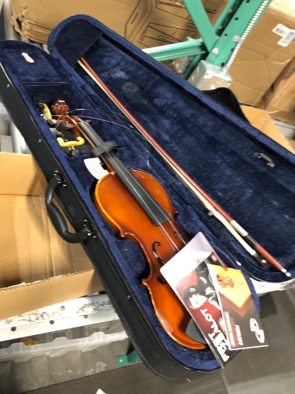 Photo 3 of ** Strings Need Replacing***Pyle Full Size Beginner Violin Starter Kit, Violin Starter Package with Travel Case & Bow, Extra Strings, Digital Tuner, Shoulder Rest & Cleaning Cloth for Students, Kids