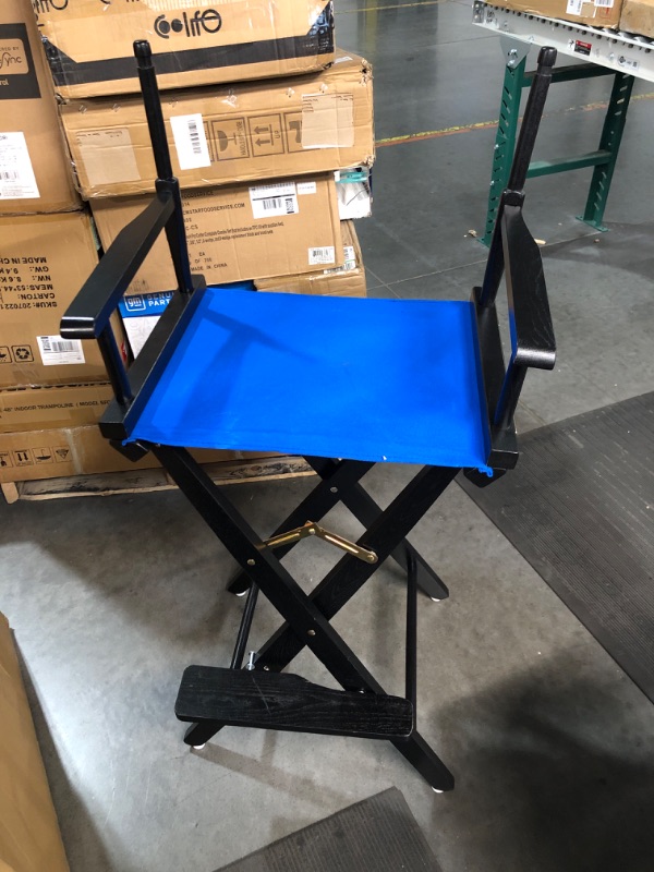 Photo 2 of **MISSING BACK CANVAS
Casual Home 24" Director's Chair Black Frame-with Royal Blue Canvas, Counter Height