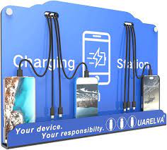 Photo 1 of Wall Mounted Cell Phone Charging Station | 8 Ports High Speed Cables Charging Dock