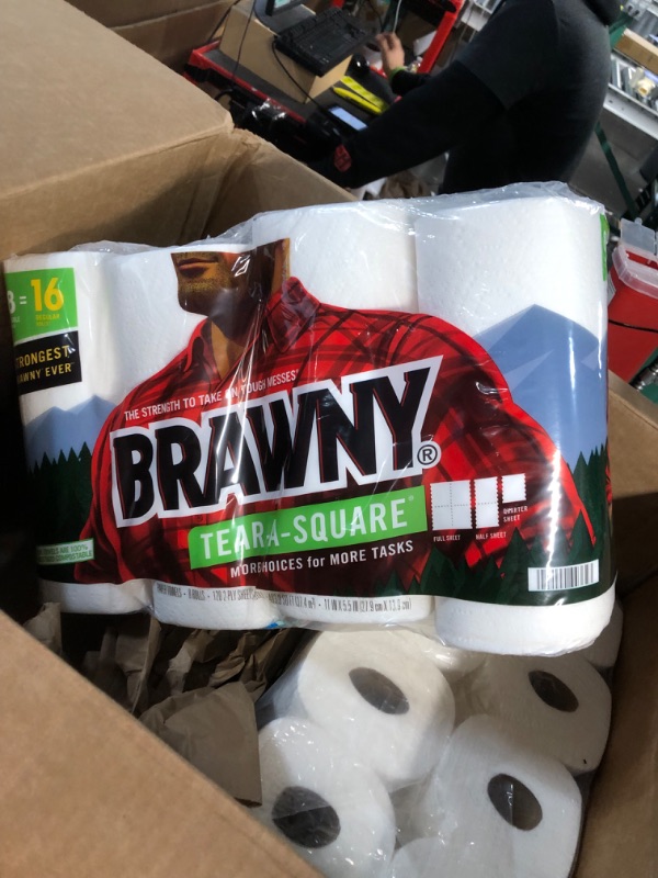 Photo 5 of Brawny® Tear-A-Square® Paper Towels, 16 Double Rolls = 32 Regular Rolls White 16 Count (Pack of 1)